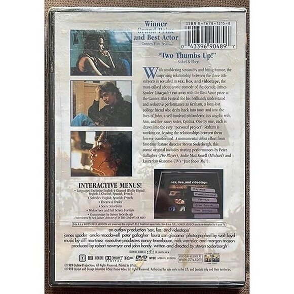 Sex, Lies, and Videotape (DVD, 1998) - NEW - Picture 2 of 3